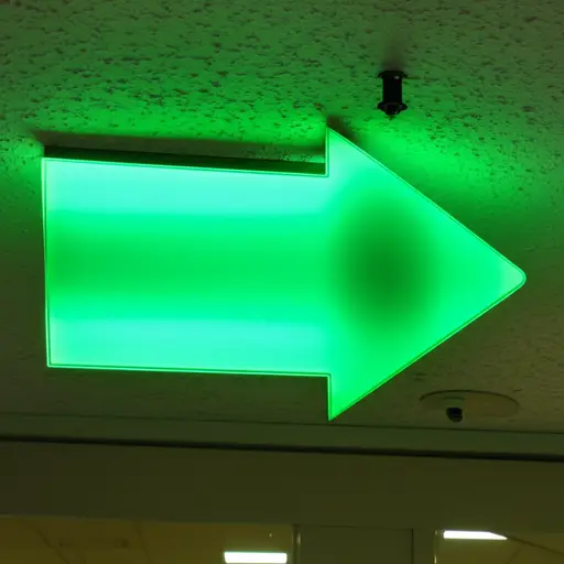 箭头指向出口。