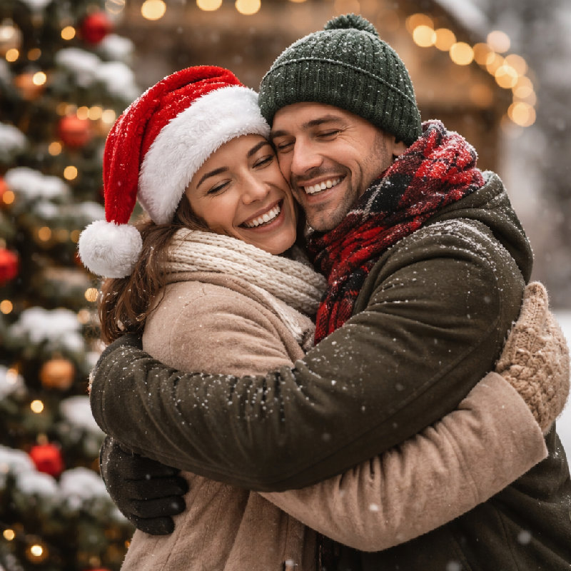 我们互相拥抱，说着「圣诞快乐」。