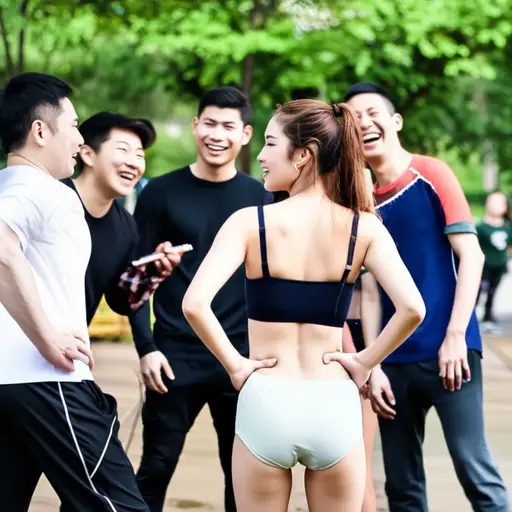 那个女人是我吗，站在那里穿着那些难看的内裤，但配着时髦的运动文胸，周围每个人都在笑？