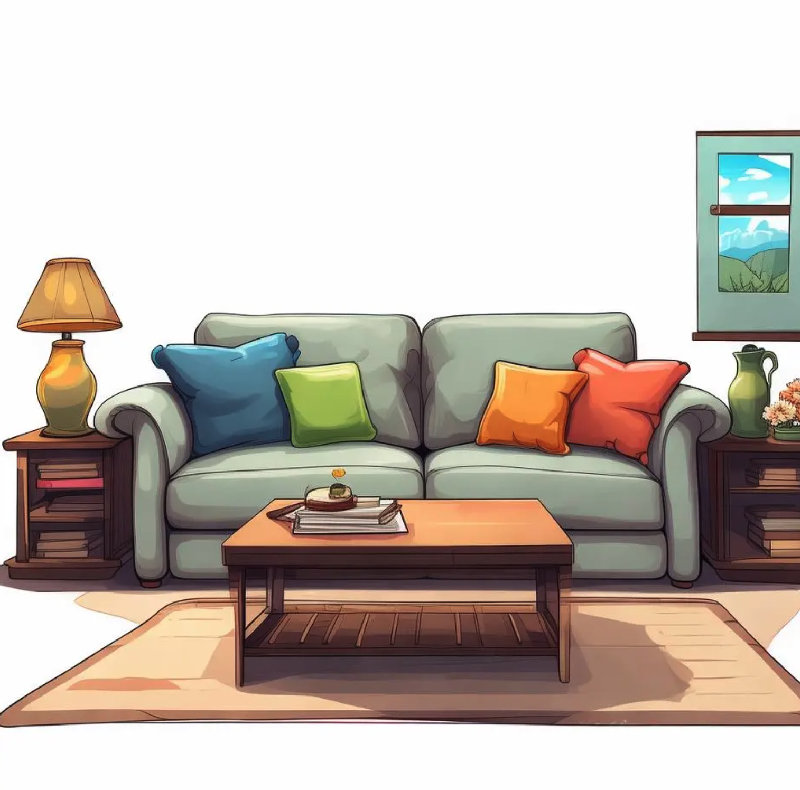 客厅里有一张沙发。