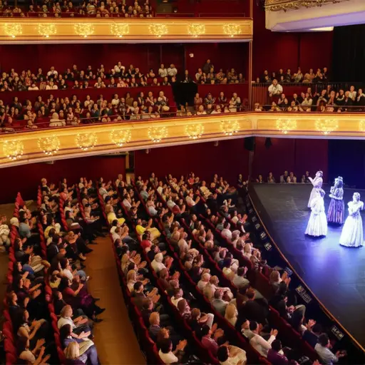 我们观看了一场流行音乐剧的现场演出。