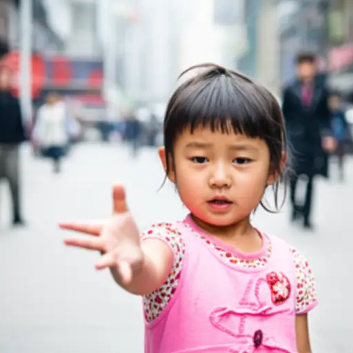 一个小女孩向我走来并要钱。