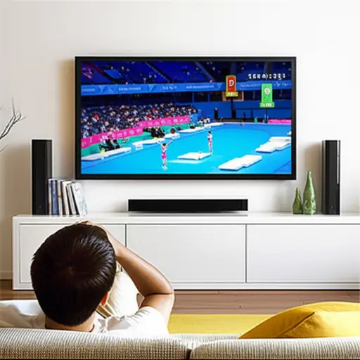 我喜欢在电视上看奥运体操比赛。