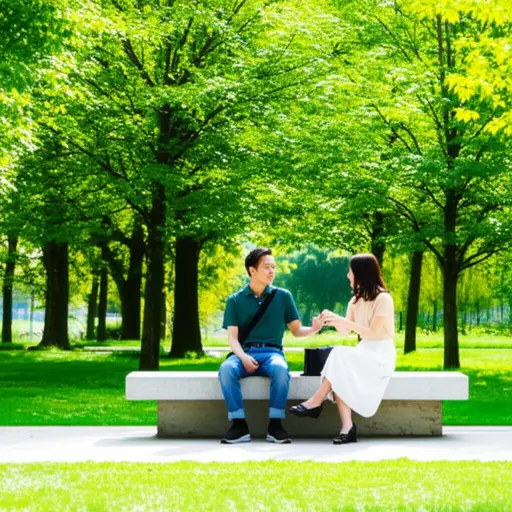 我们在公园里进行了轻松的谈话。