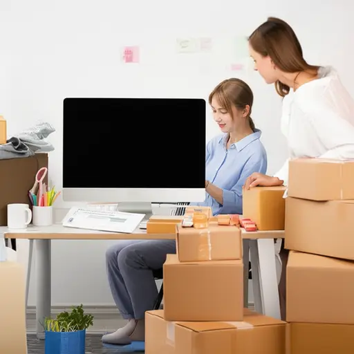 她经营一家小型网店。