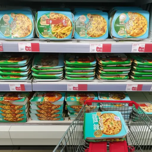 我在超市买了一些半价披萨。