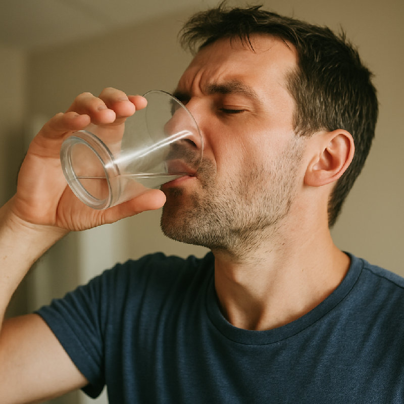 他一口喝干了这杯。
