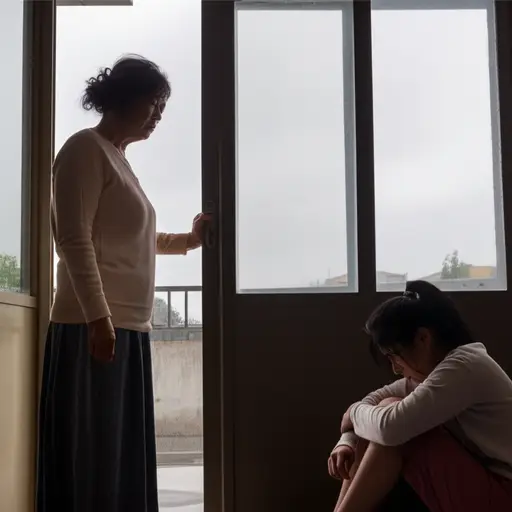 我妈妈总是因为我妹妹的害羞和抑郁而担心她。