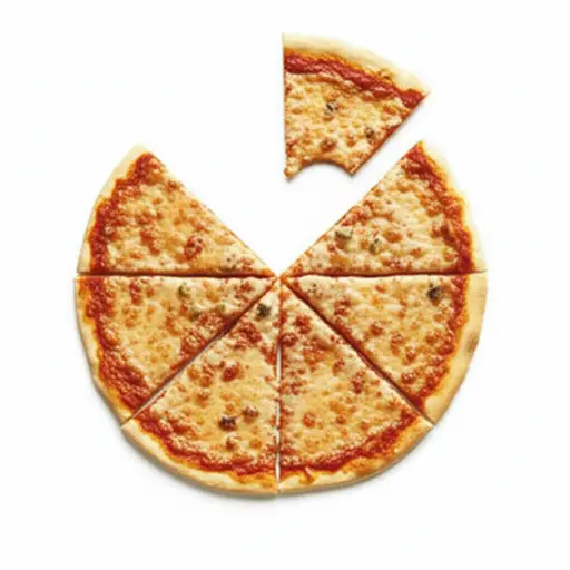 他吃了披萨的五分之一。