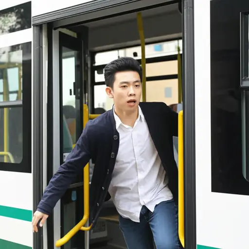 他在最后一刻赶上了公交车，真是太走运了。