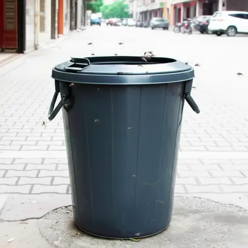 垃圾桶发出的气味令人作呕。