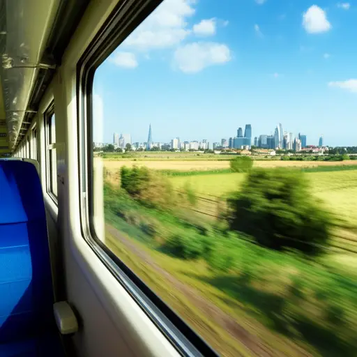 我们坐火车去伦敦。