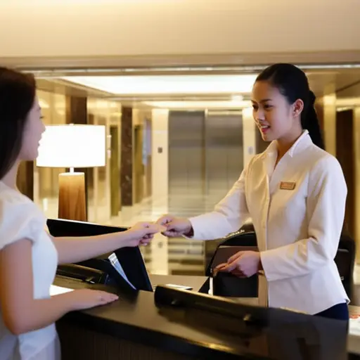 我们在酒店办理入住后，早早睡觉了。