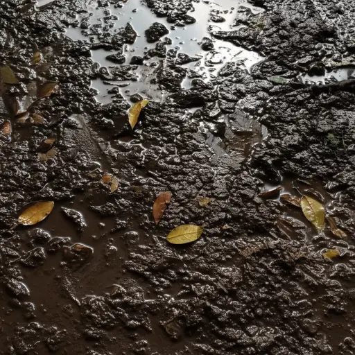 雨后，地面变得非常柔软。