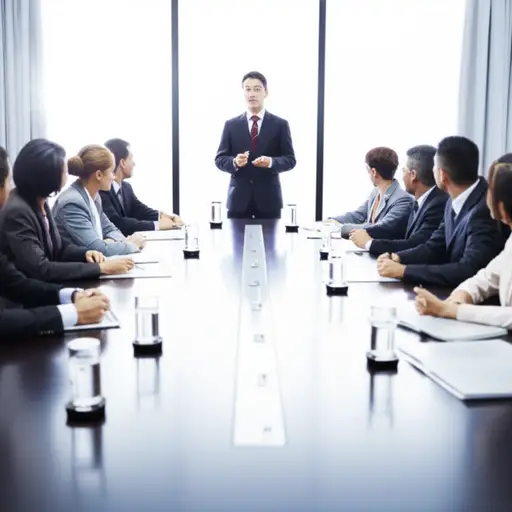 他在会议上简短地发言。