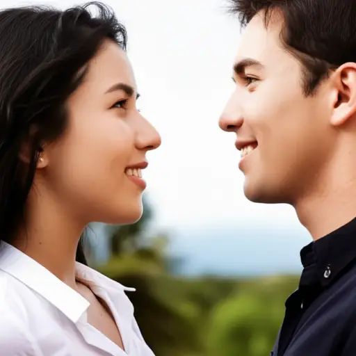 他们不停地相互看着对方并微笑。