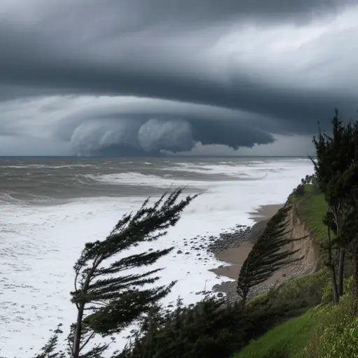 预计飓风明天早上将抵达海岸。