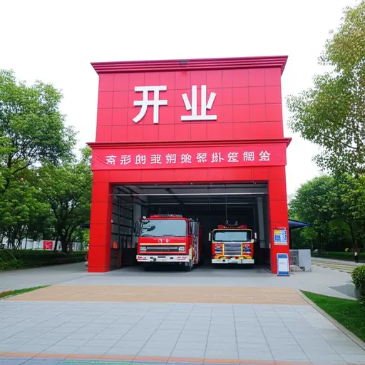 新的消防站上个月开业了。