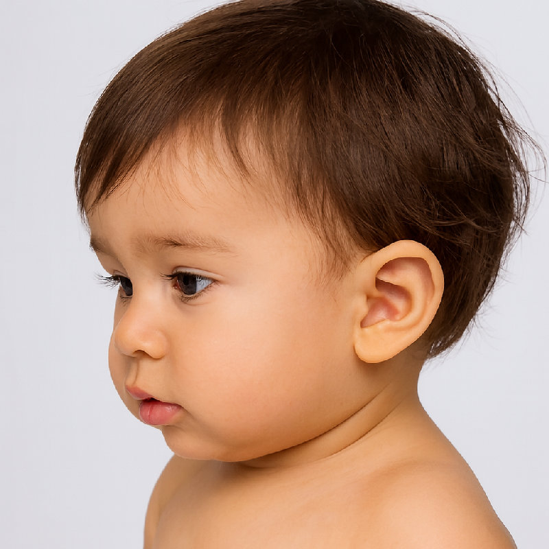 这婴儿的头发非常柔软。