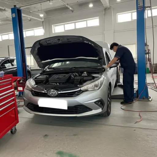 我的车还在修理厂维修。