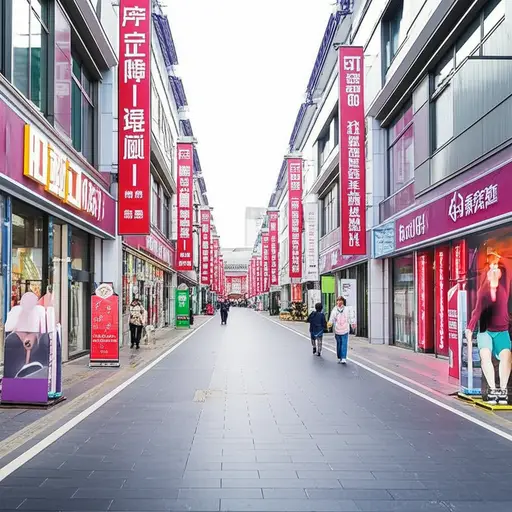 这条街很长，有很多商店。