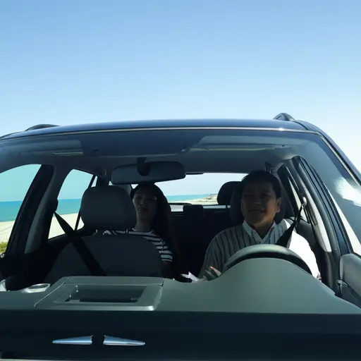 他们将坐车去海滩。