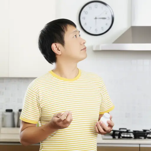 他总是看时钟以便按时服药。