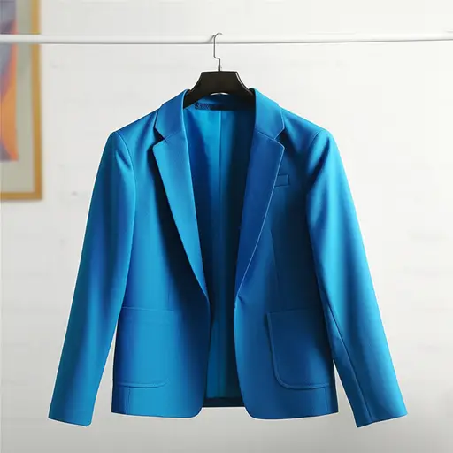 我认为那件蓝色外套是他的。