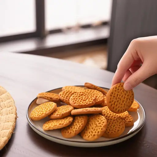 请随意拿些饼干吃。