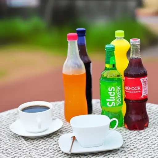 除了咖啡和茶，还有软饮料。