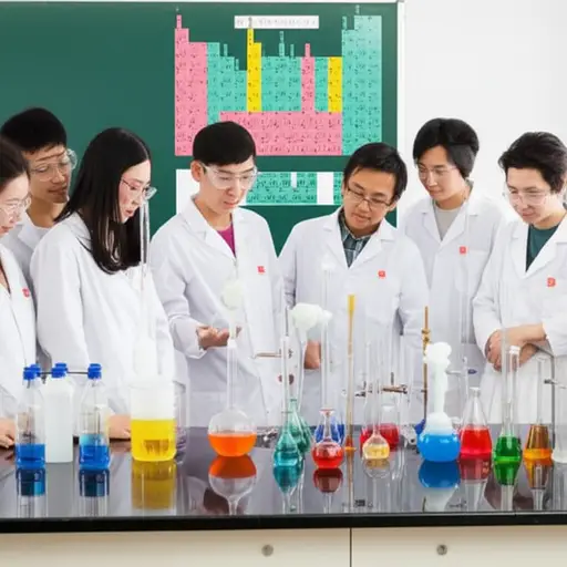 在化学课上，我们做了一个观察化学反应的实验。