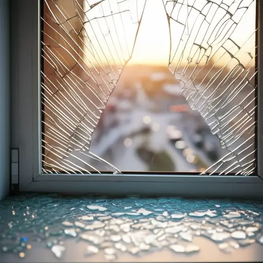 有一天，我回家发现我的窗户被打碎了。