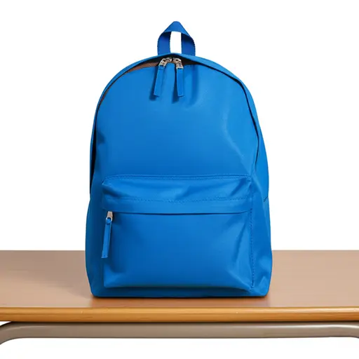 这个蓝色的书包是我的。