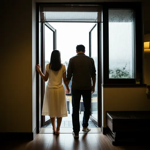 幸好，我们在下雨前到了家。