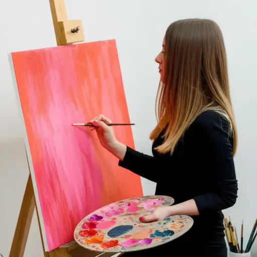 她在她的画作中使用了很多红色和粉色。