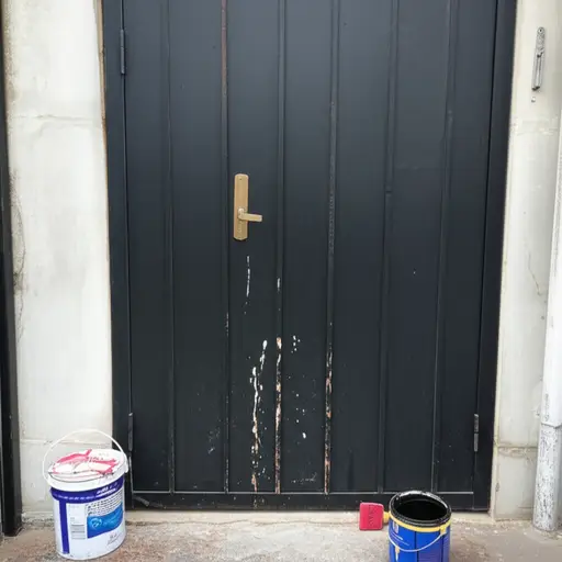 我们家的铁门需要刷漆了。