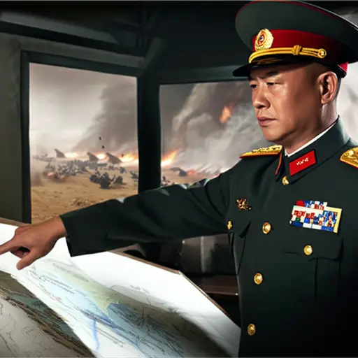 将军下令对敌军阵地发起攻击。