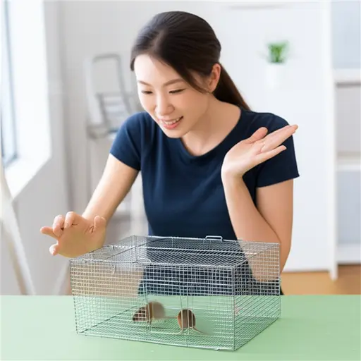 花了大约10分钟才把那只老鼠弄进她的笼子里。