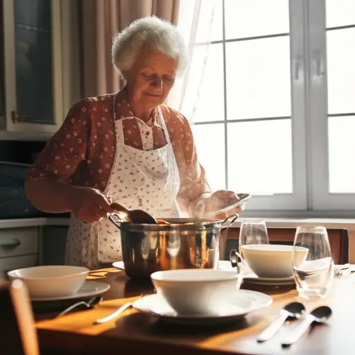 这位老奶奶每周日都会给全家人做美味的罗宋汤。