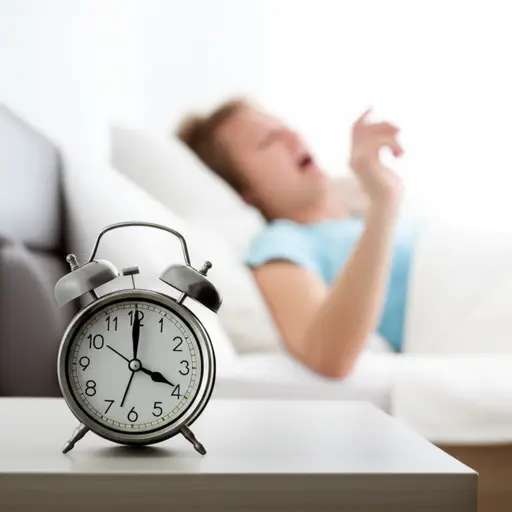 我的闹钟每天早上七点响，把我叫醒。