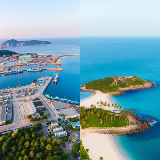 岛屿繁忙的北海岸与宁静的南海岸形成鲜明对比。