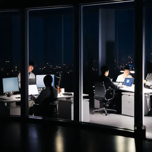 他们一直工作到深夜。