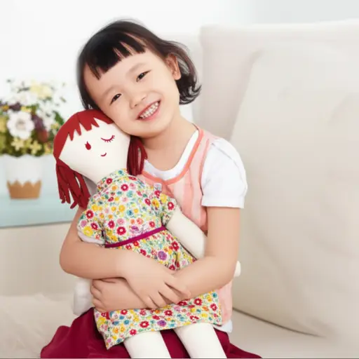 我小时候最喜欢的玩具是一个布娃娃。