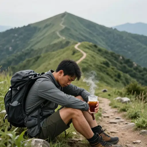 长途徒步后，一杯冷饮会让你恢复精神。
