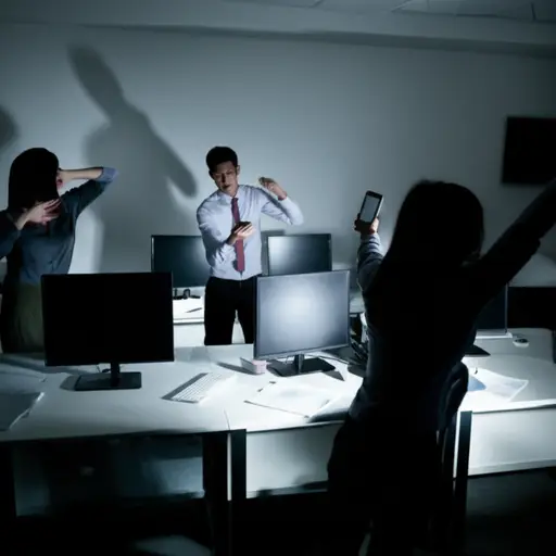 突然的停电在办公室里引起了巨大的混乱。