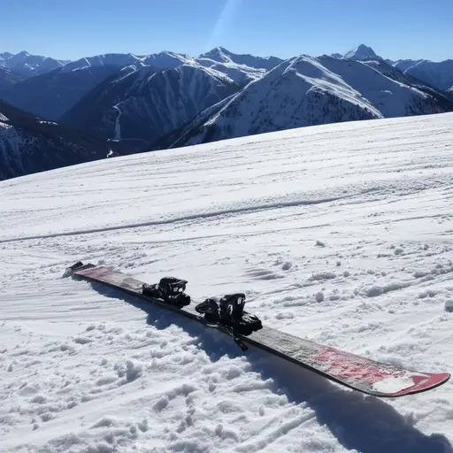 事故中一只滑雪板受损了。