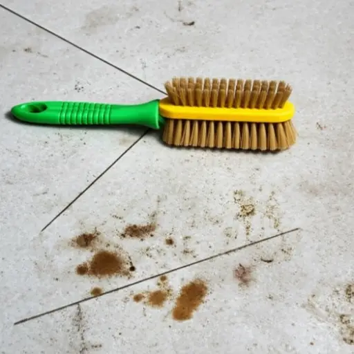 我们需要一把擦洗刷来清洁厨房地板。