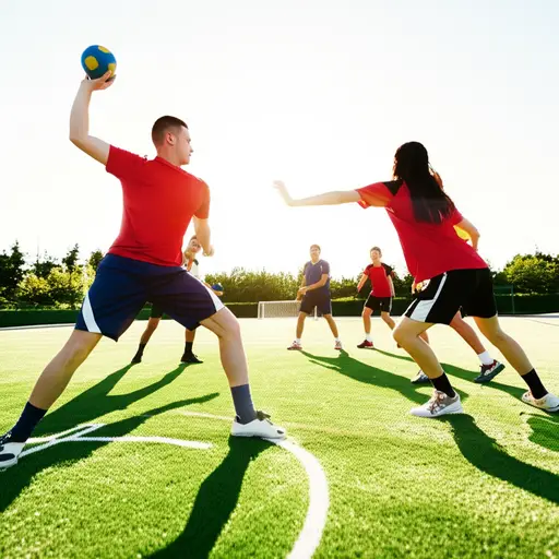 我们昨天玩了手球。