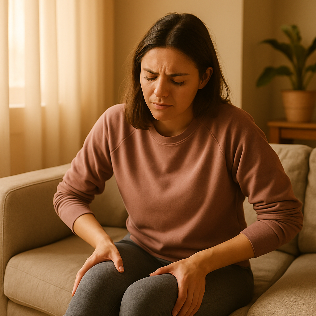 她大腿的肌肉酸痛持续了两天。