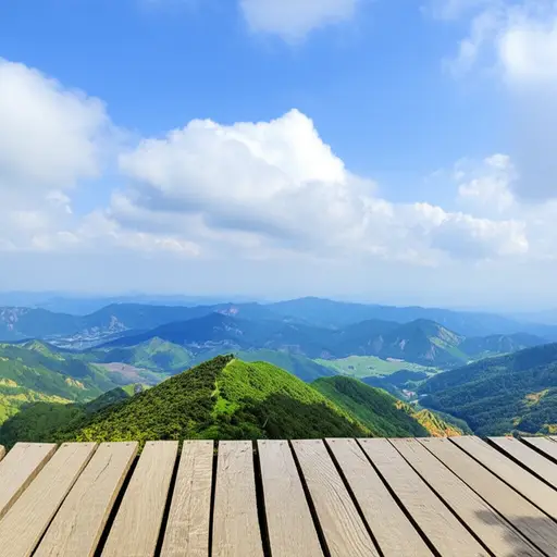 从山顶看，景色非常棒。
